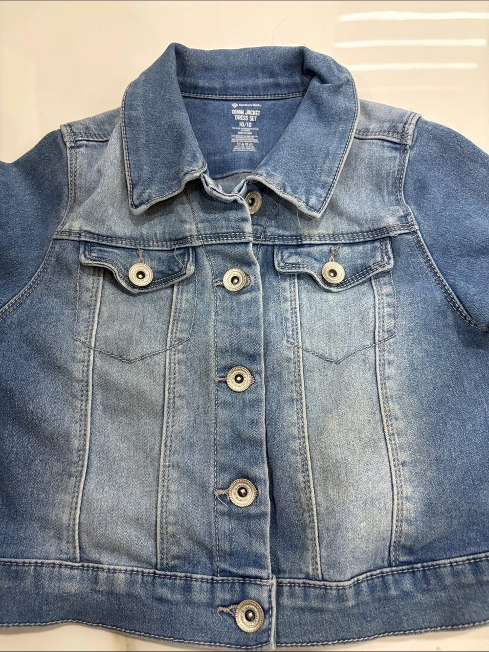 Girls Members Mark Kids Denim Jacket - Blue size 10/12